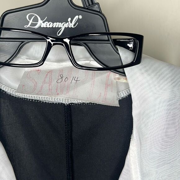 Dreamgirl Working Late Role Play Pinstripes Bustier Set One Size - Picture 4 of 7